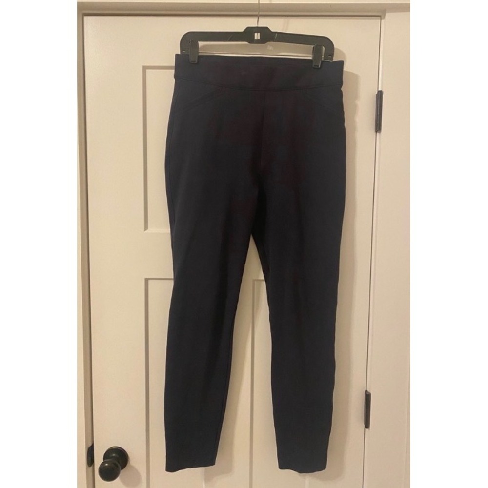 Spanx The Perfect Pant Back-Zip Ankle Navy Blue Ponte Trousers 20251T Large Tall